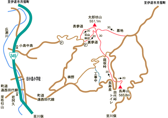 太郎坊山・長寿山登山マップの画像