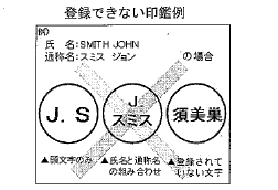 登録できない印鑑例