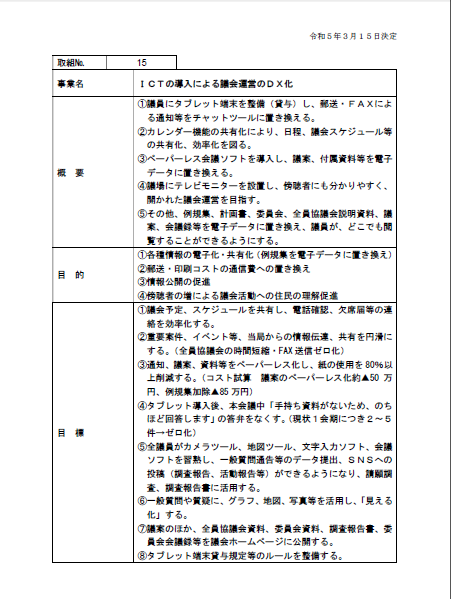 議会DX化計画取組№15