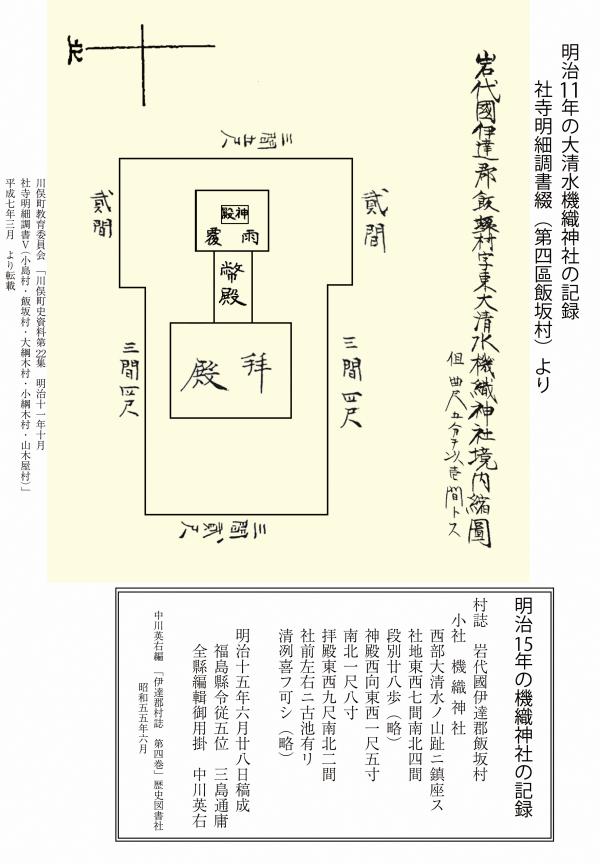 明治11年の大清水機織神社の記録