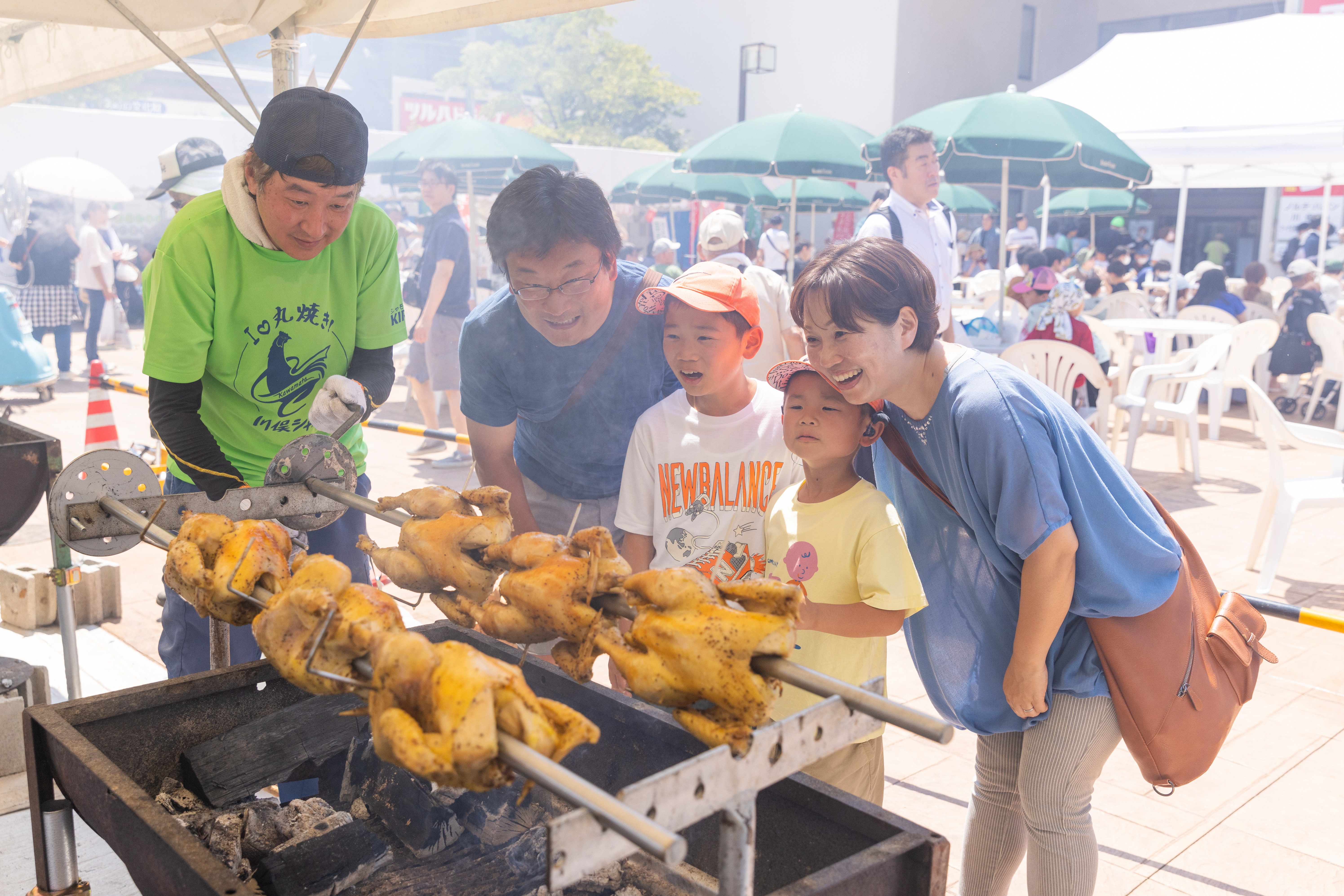 丸焼きを焼いている