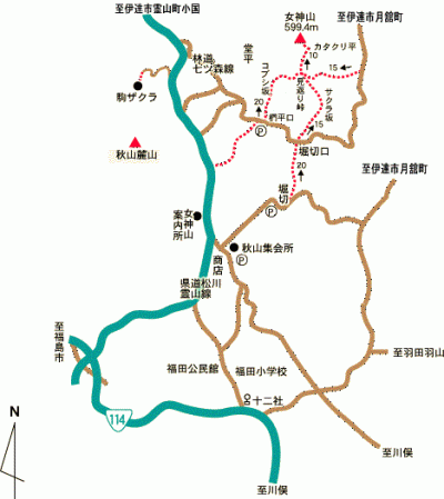 女神山 地図