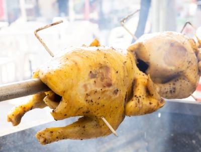 シャモ丸焼き写真