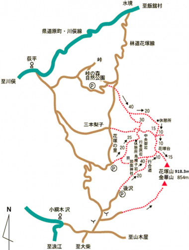 花塚山の登山ルート